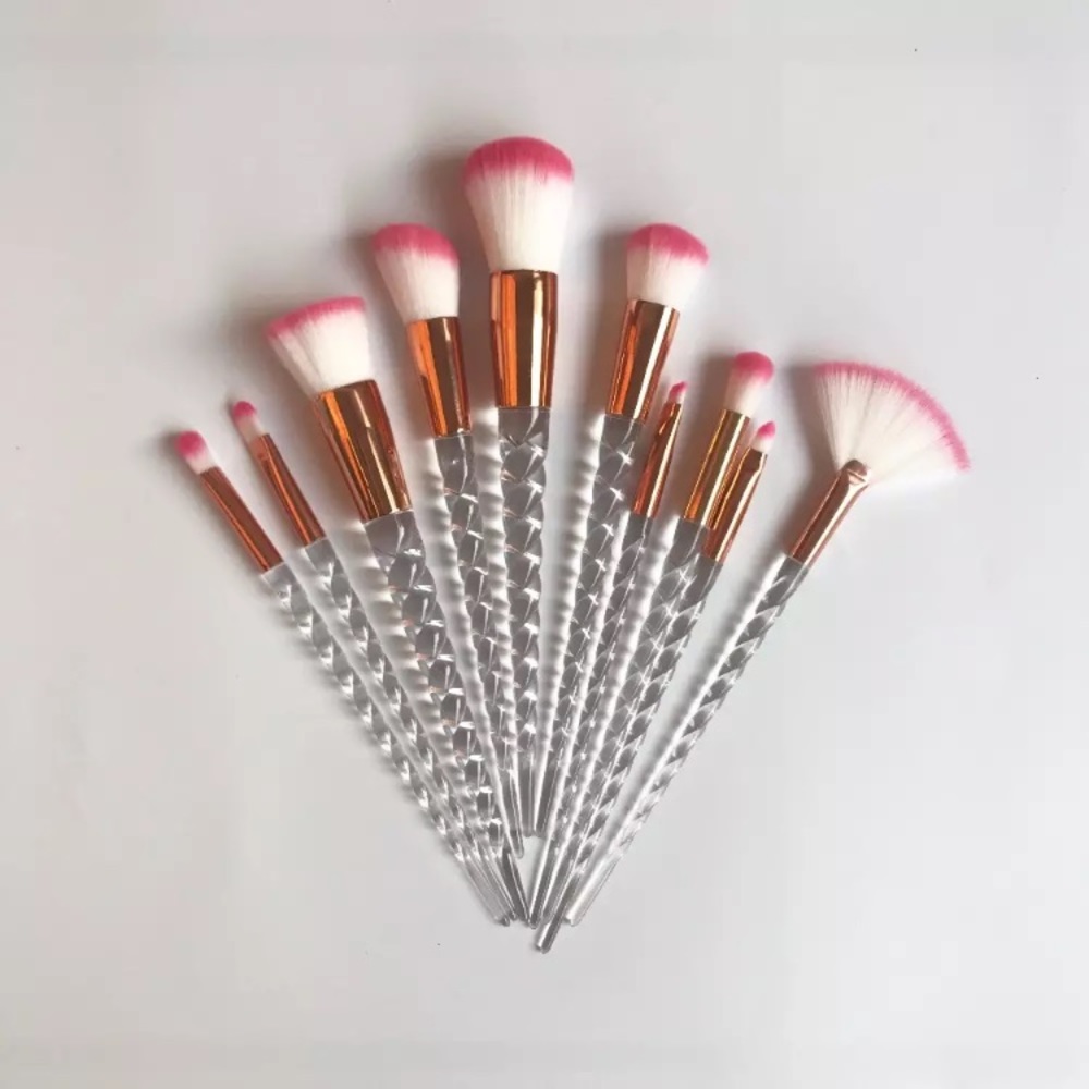 WHITE AND PINK OMBRÉ MAKEUP BRUSH CONTOUR KIT/SET